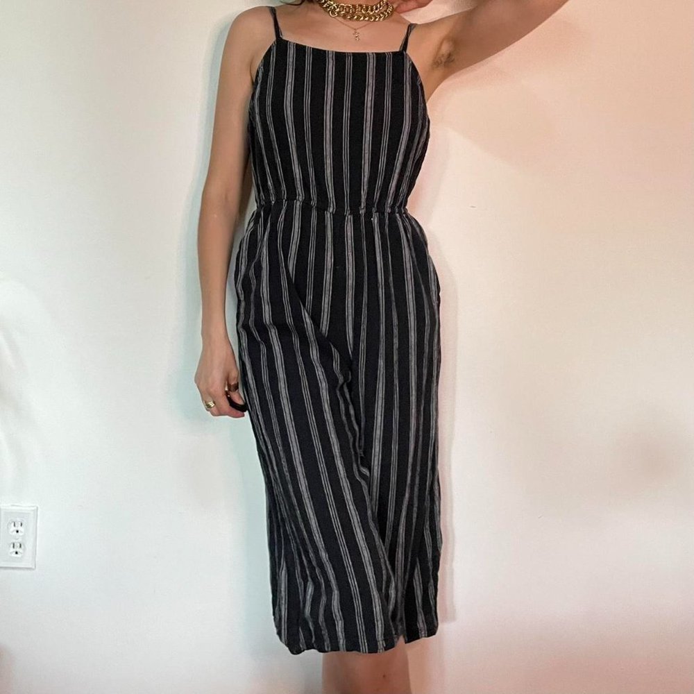 Black and grey striped overalls/jumper/onesie/jumpsuit - Picture 2 of 2